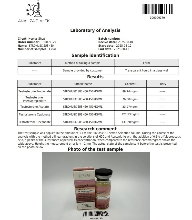 Premium Brand STROMUSC Supertest(TPP73,TA32,TD147,TP73,TC125)450mg/ml For Bodybuilding suppliers